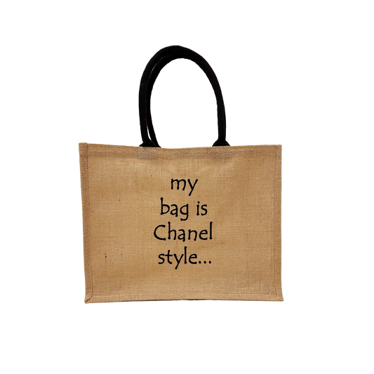 Jutová taška Classic "My bag is Chanel style" - Béžová